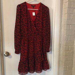Banana Republic Red Leopard Print Dress  🐆